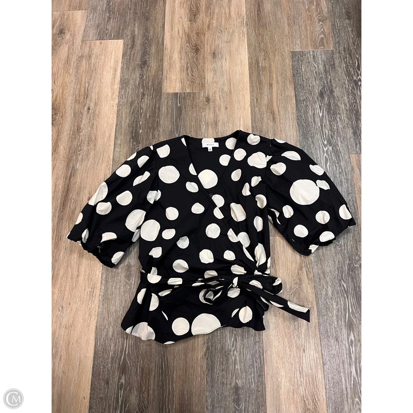 Blouse Designer By Milly In Black, Size: L