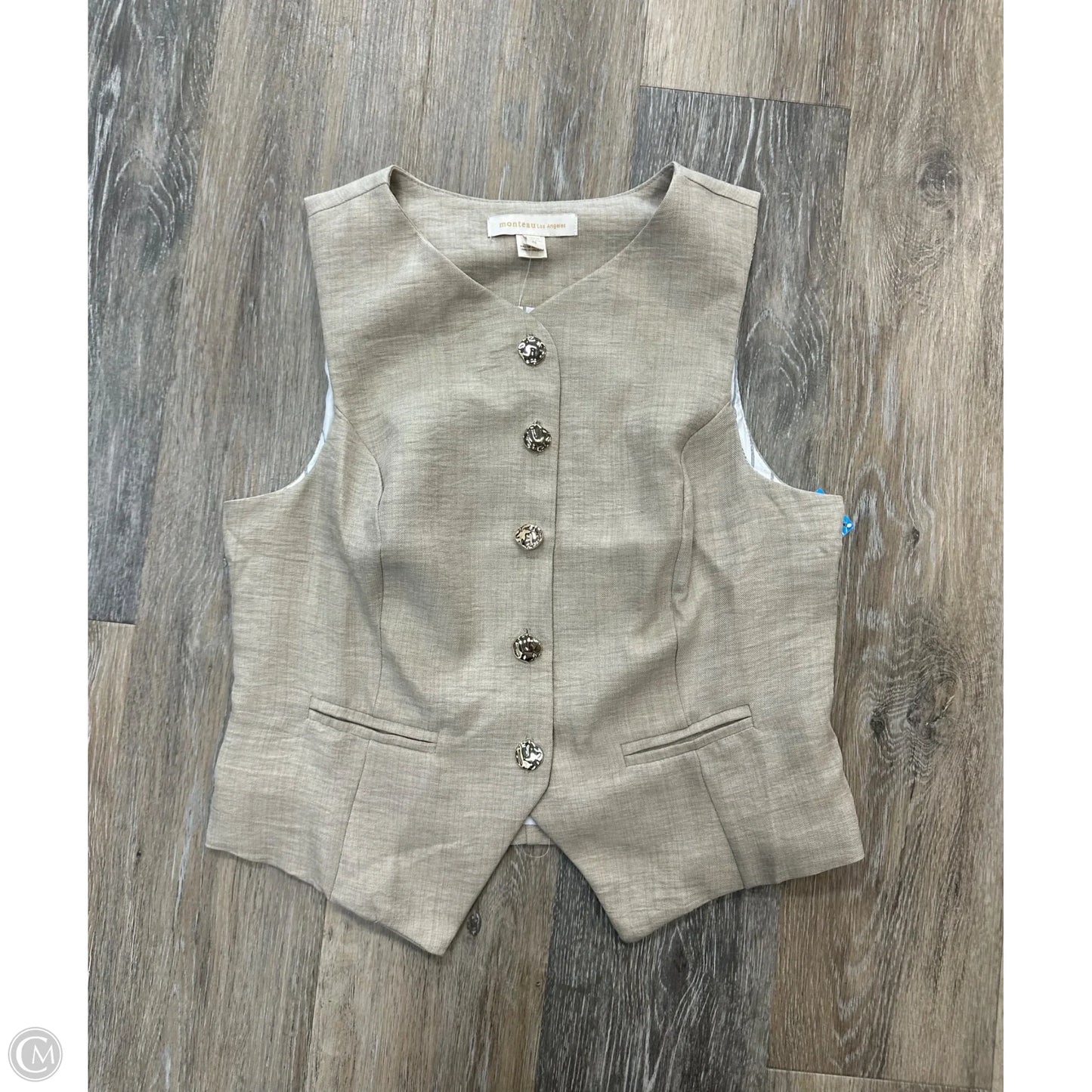 Top Sleeveless By Monteau In Cream, Size: M