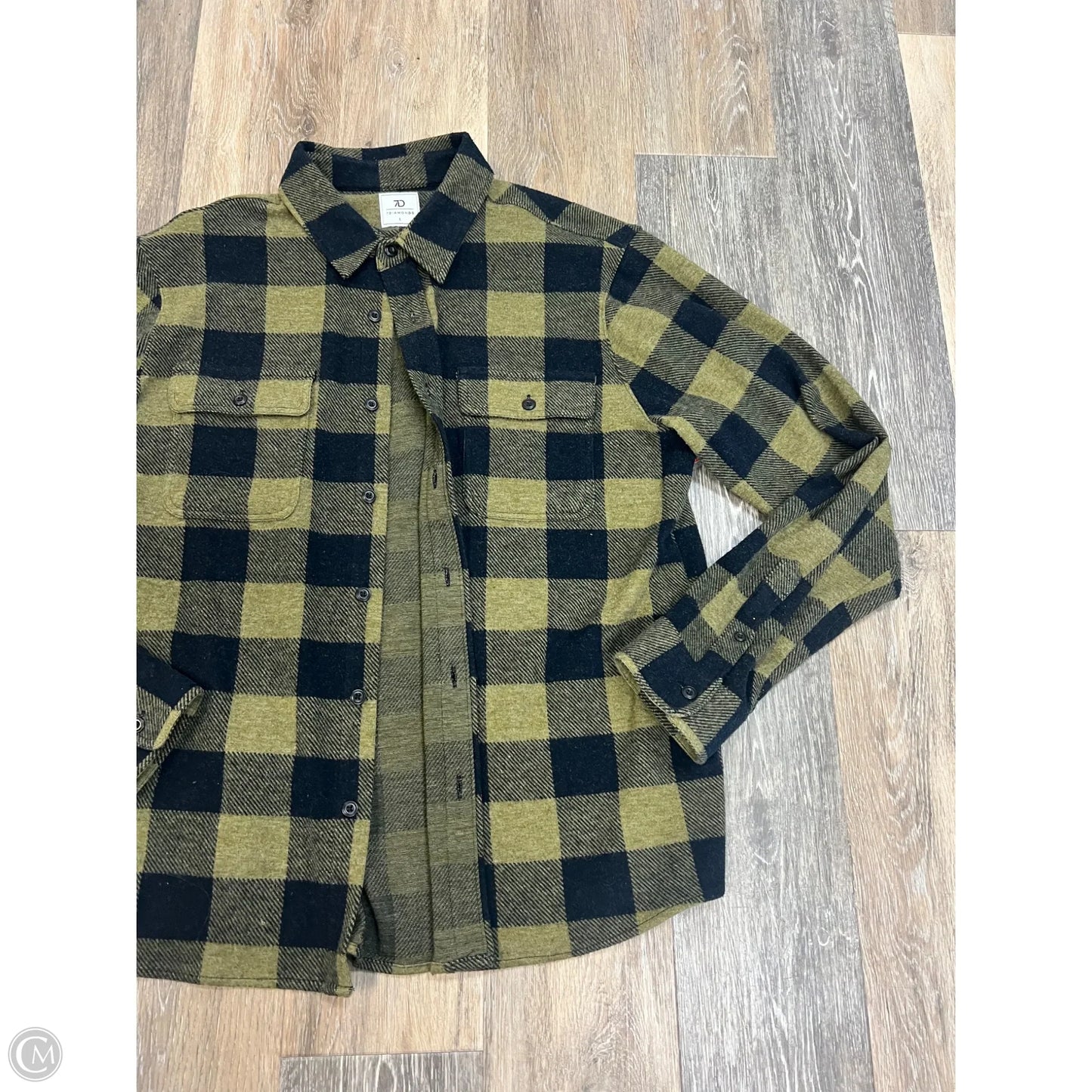 Jacket Shirt By 7 Diamonds In Plaid Pattern, Size: L