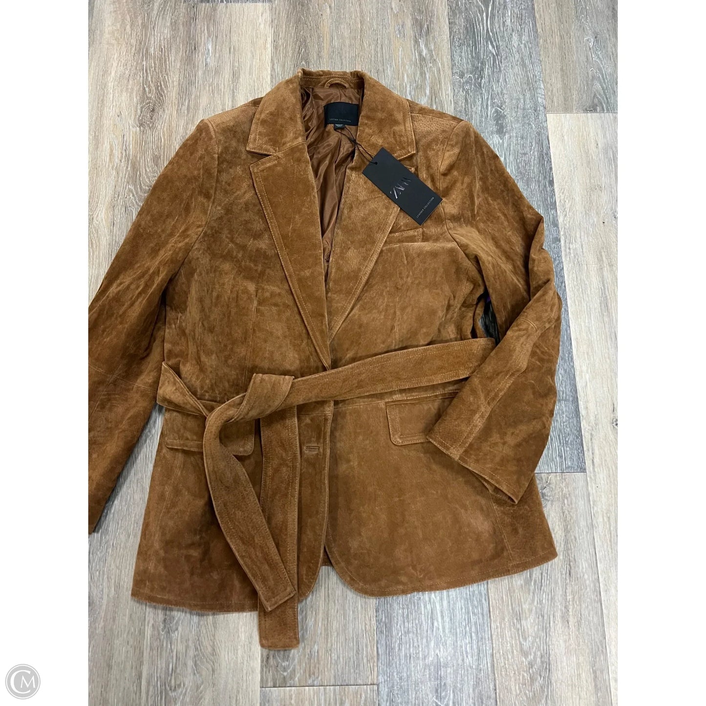 Jacket Leather By Zara In Brown, Size: Xs/S
