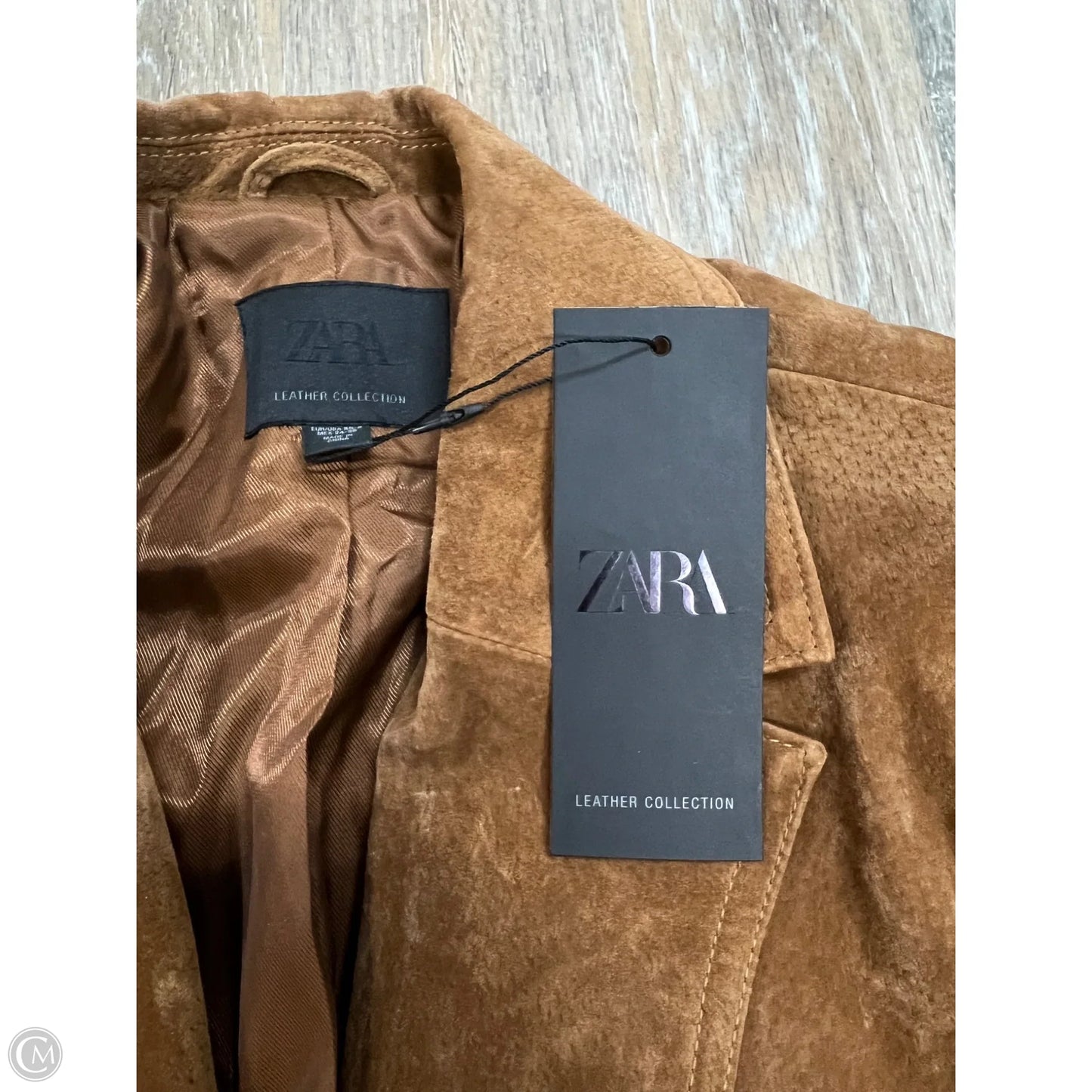 Jacket Leather By Zara In Brown, Size: Xs/S