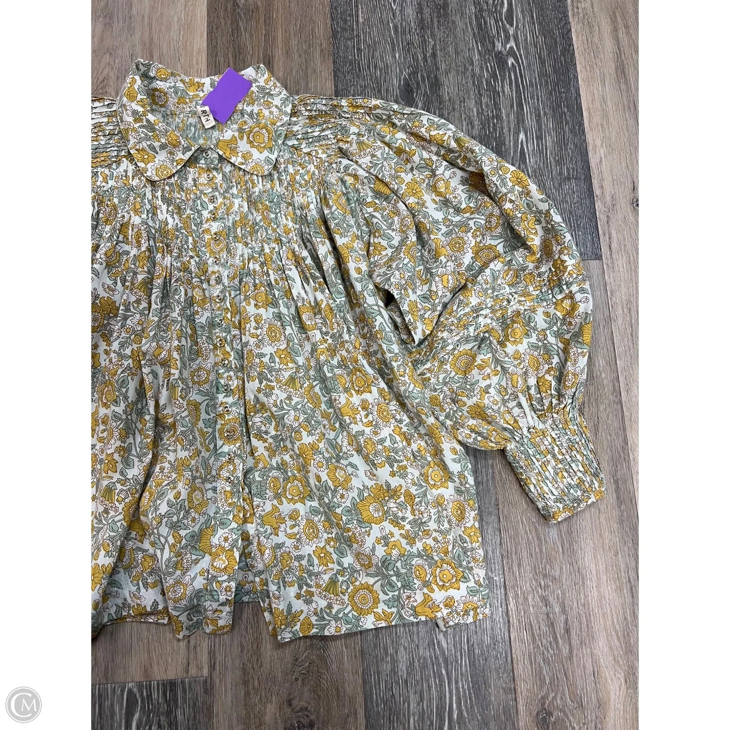 Blouse Long Sleeve By Mirth In Green, Size: S
