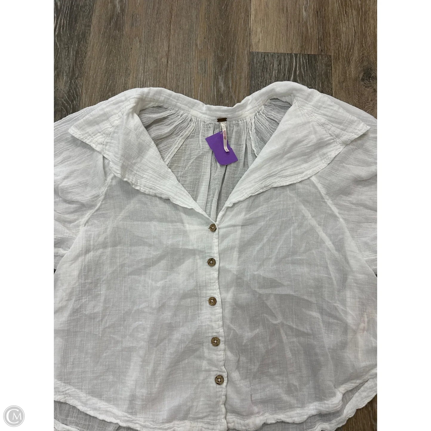Blouse Short Sleeve By Free People In White, Size: S