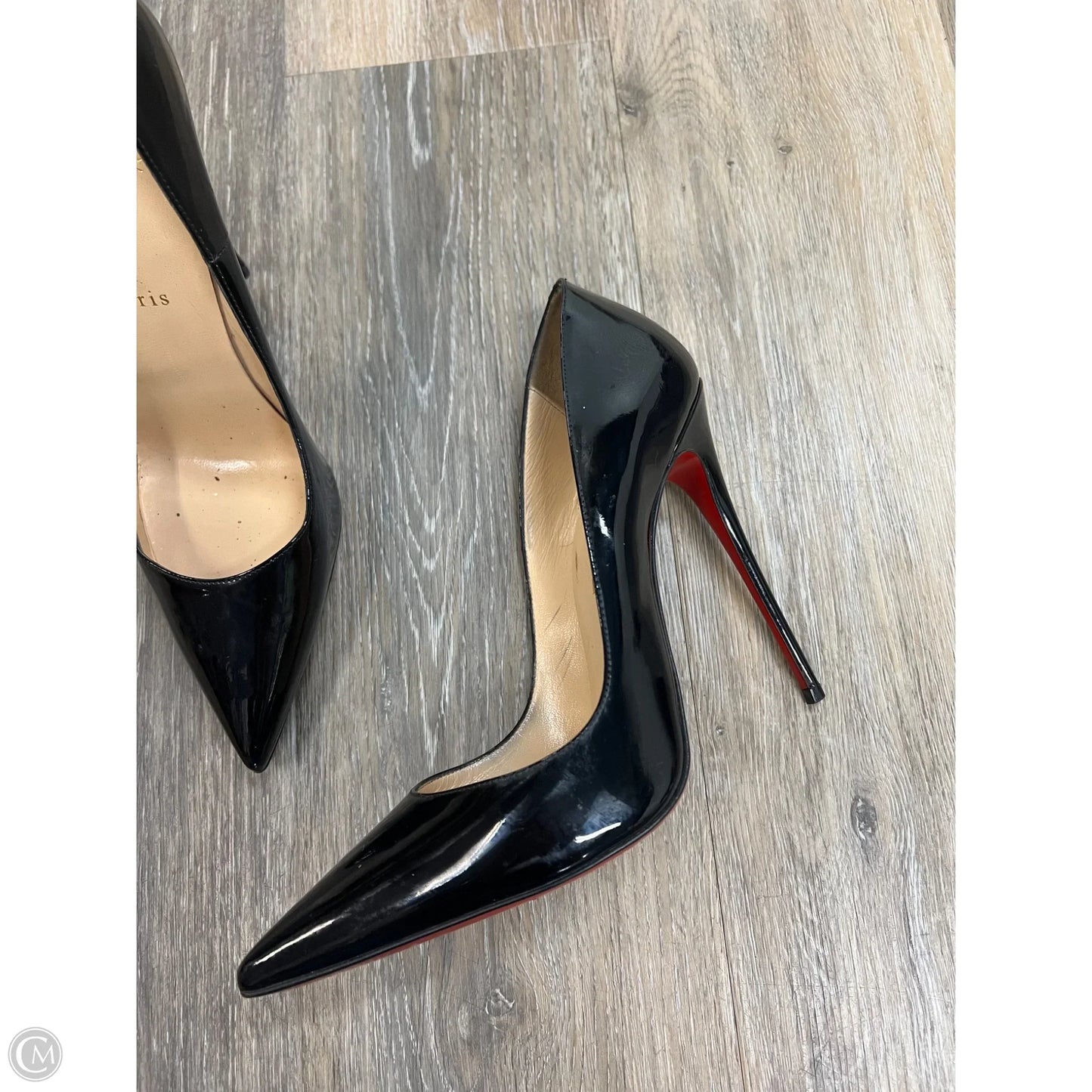 Shoes Luxury Designer By Christian Louboutin In Black, Size: 9.5