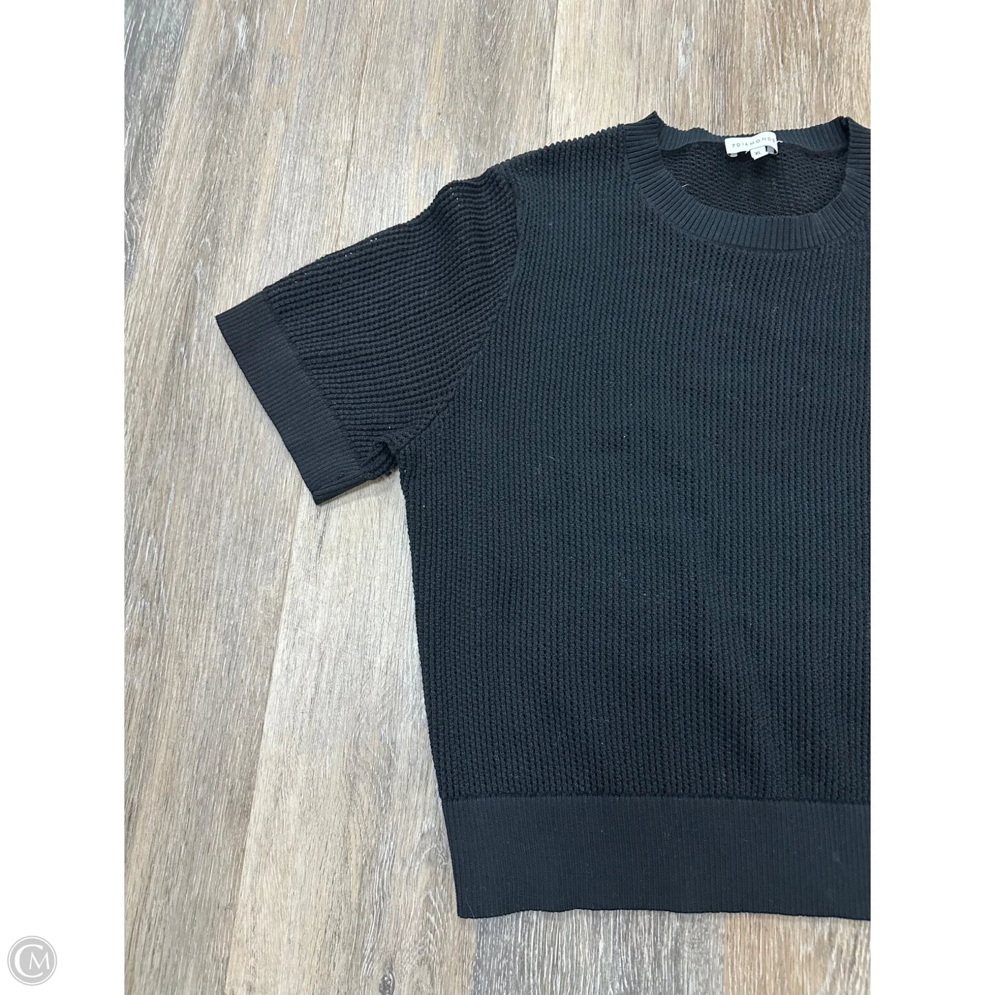 Sweater Short Sleeve By 7Diamonds In Black, Size: Xl
