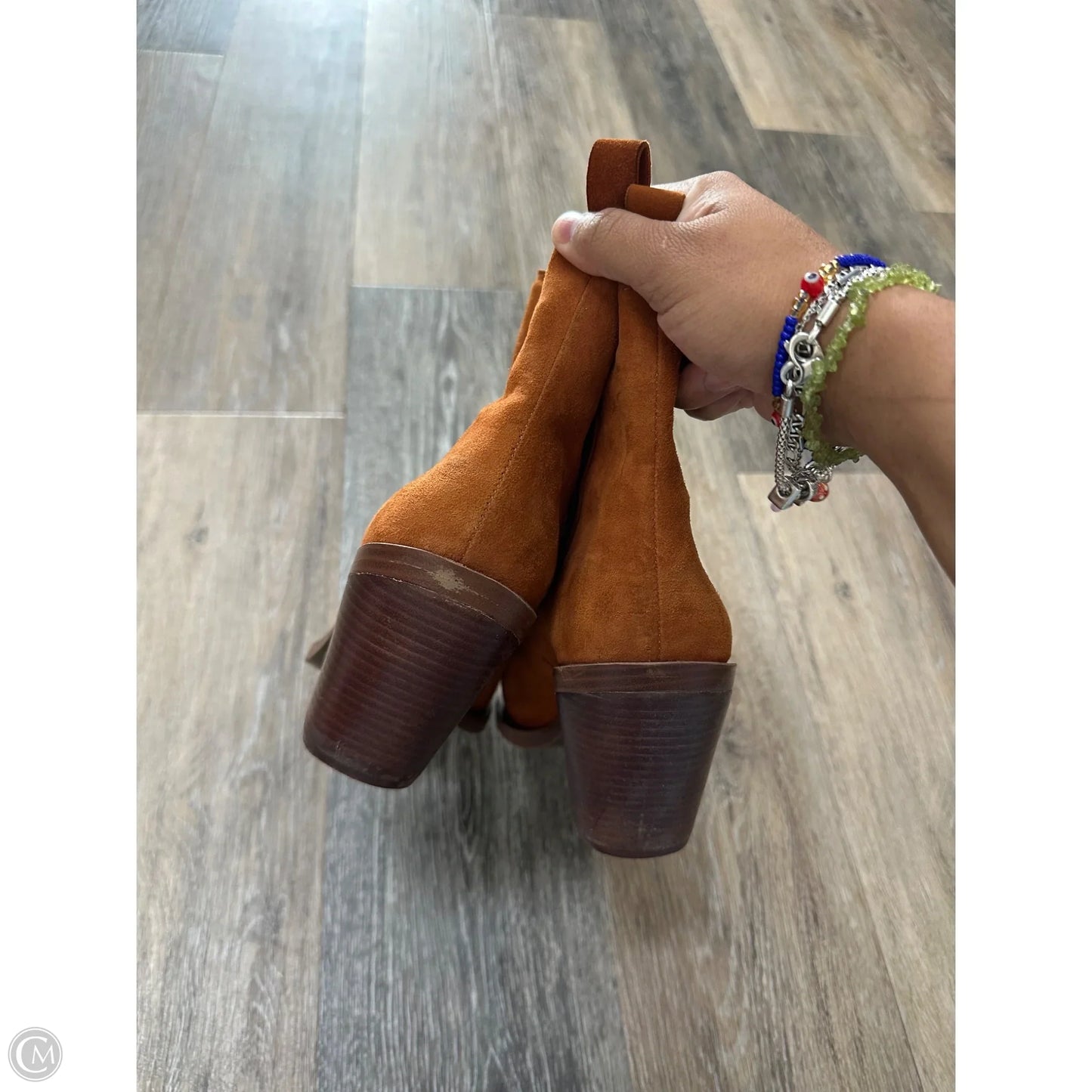 Boots Ankle Heels By Vince Camuto In Orange, Size: 9.5