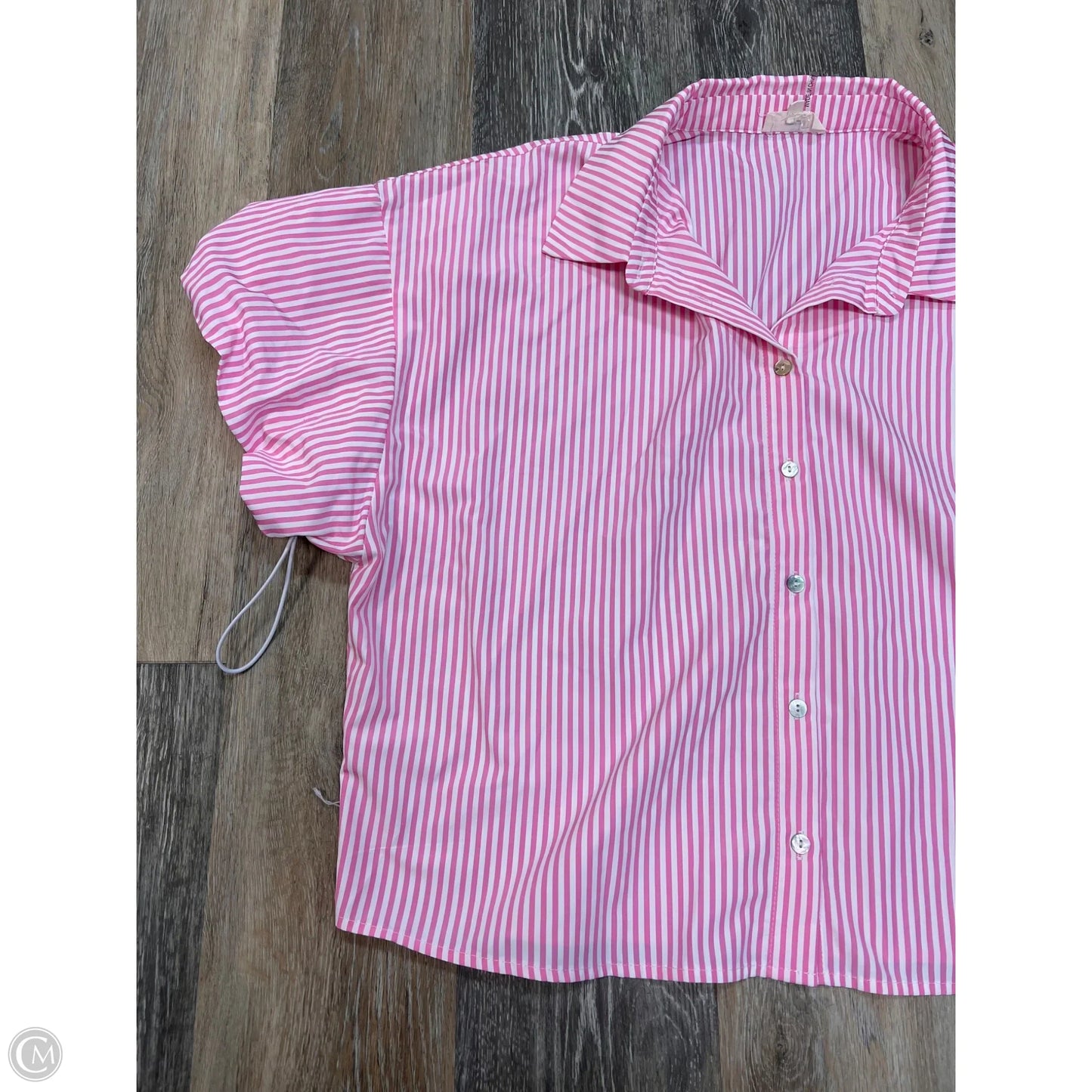 Blouse Short Sleeve By Entro In Striped Pattern, Size: L