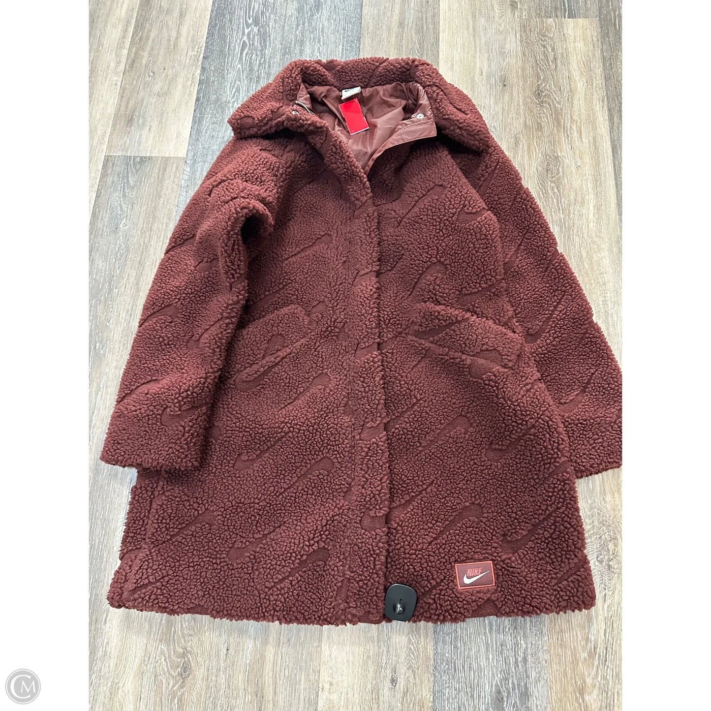 Coat Faux Fur & Sherpa By Nike Apparel In Brown, Size: S