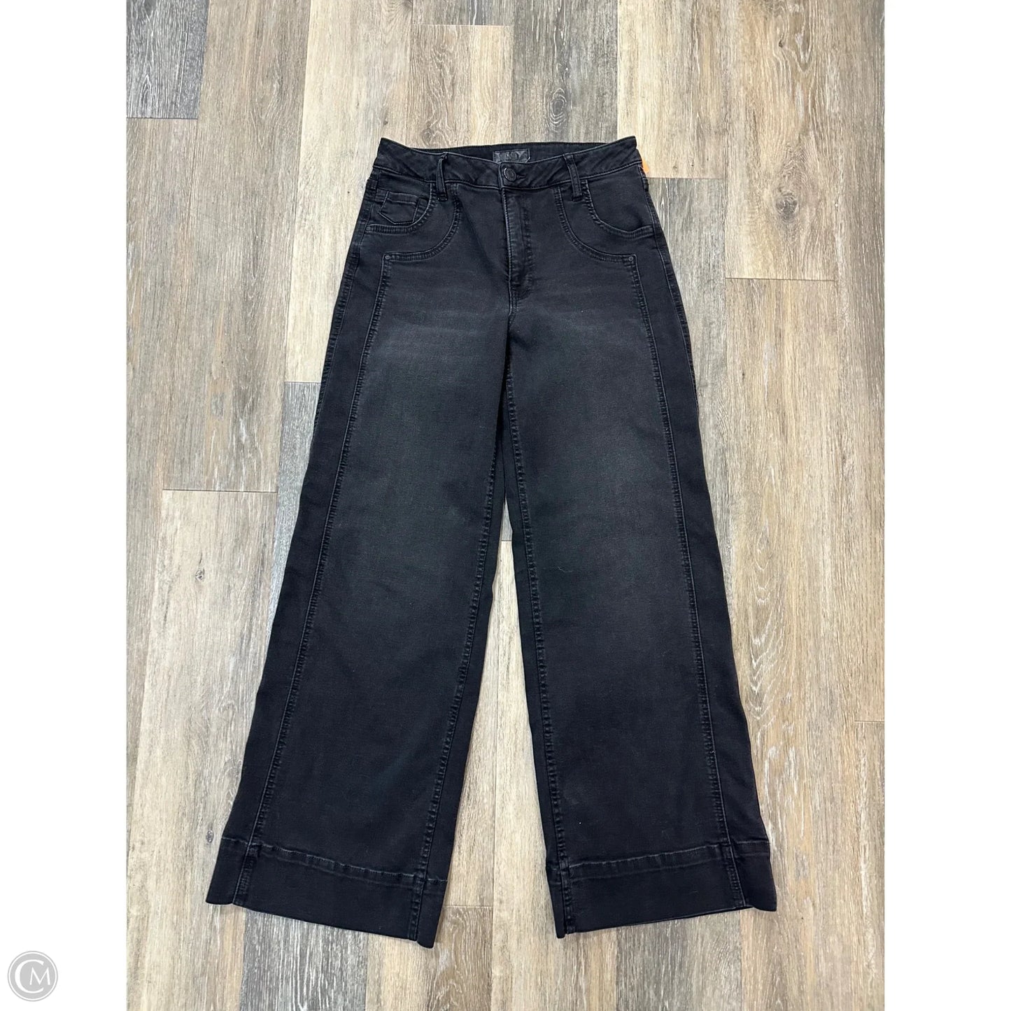 Jeans Wide Leg By Kut In Black Denim, Size: 4