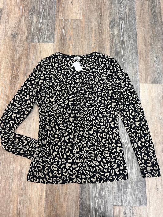 Blouse Long Sleeve By Cabi In Animal Print, Size: M