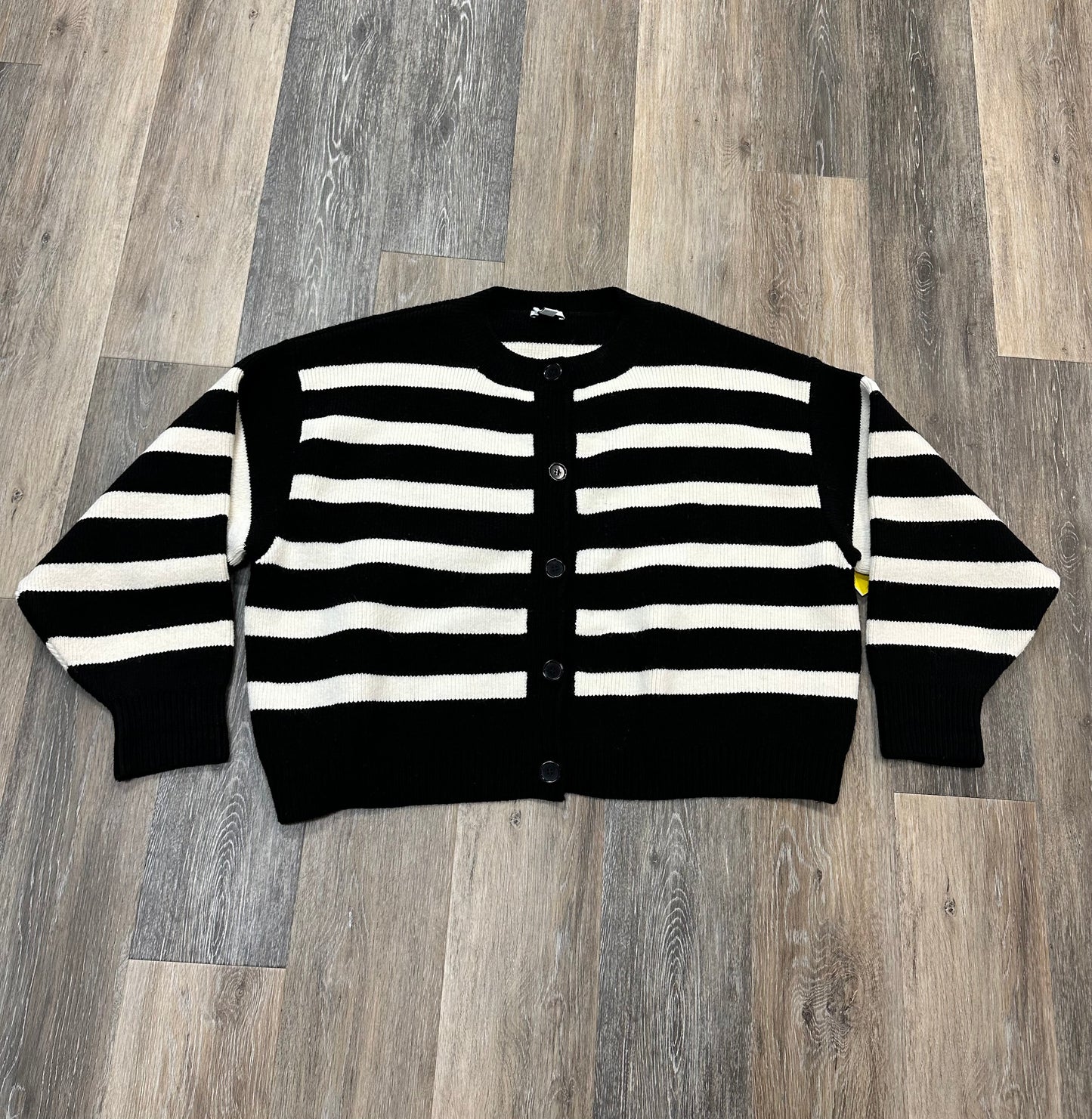 Sweater Cardigan By Topshop In Striped Pattern, Size: 12