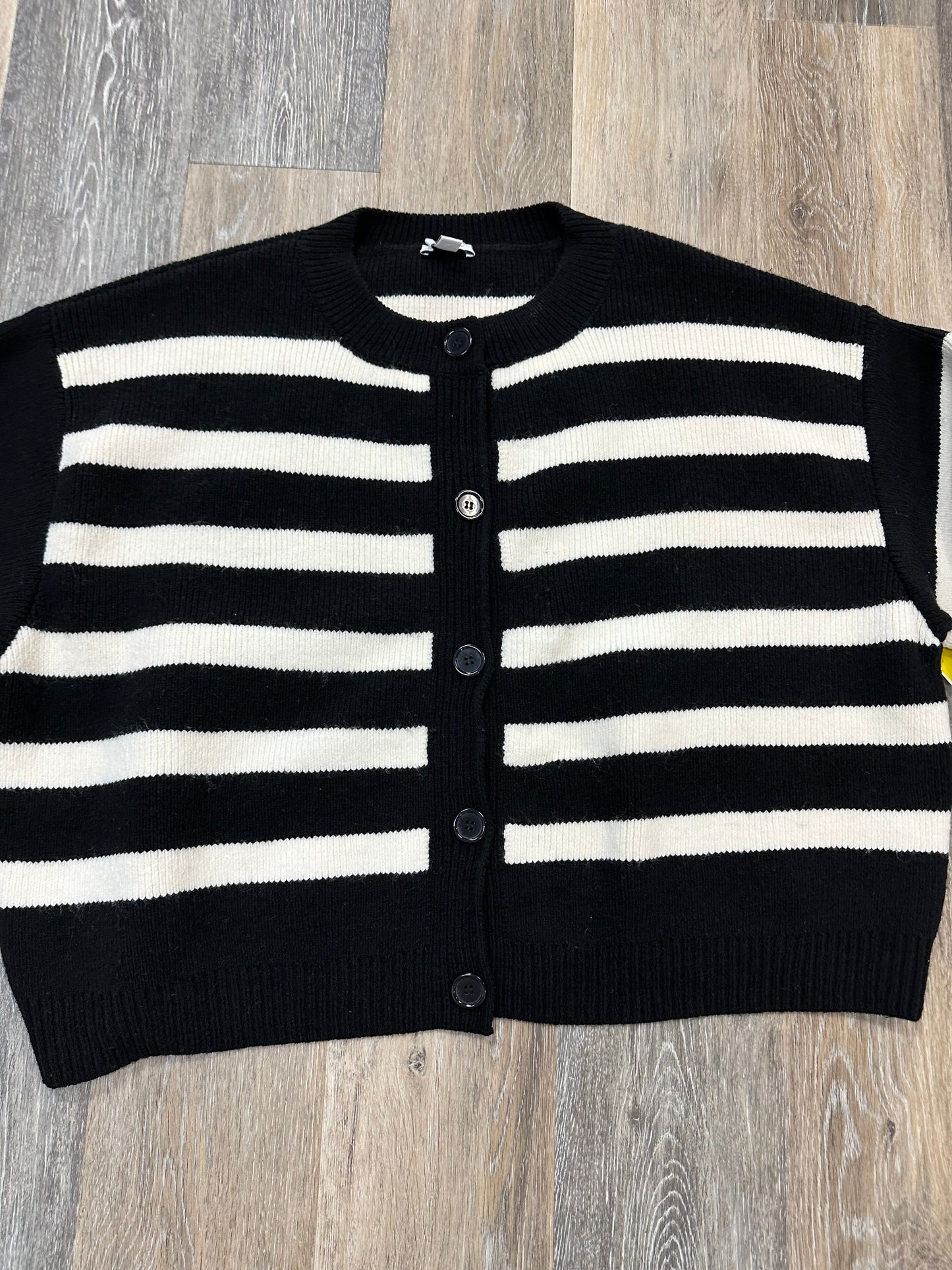 Sweater Cardigan By Topshop In Striped Pattern, Size: 12