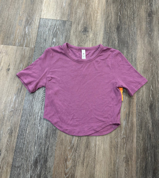 Athletic Top Short Sleeve By Lululemon In Pink, Size: 4