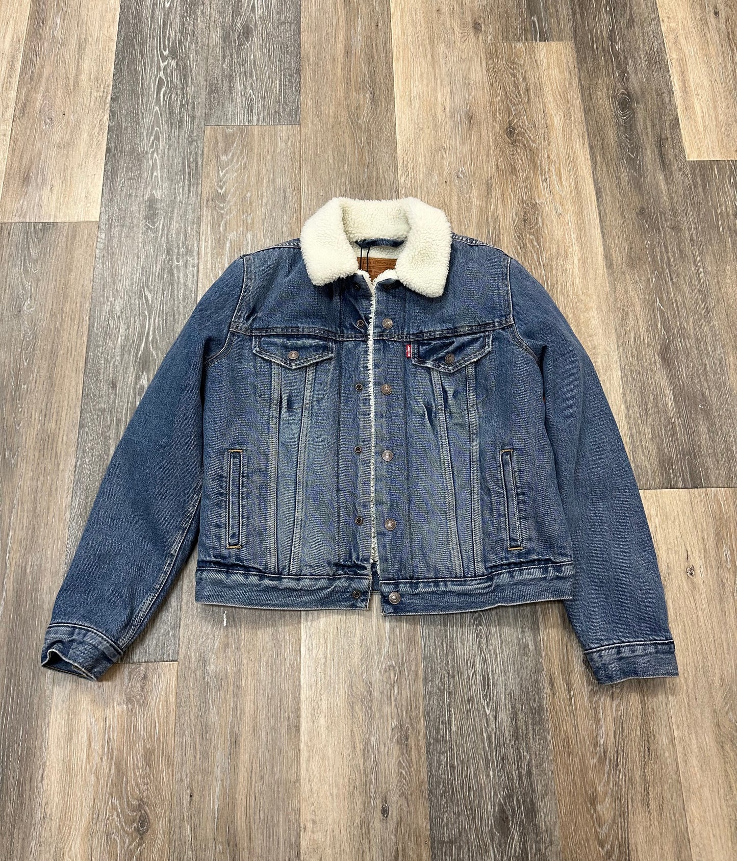 Jacket Denim By Levis In Blue Denim, Size: S