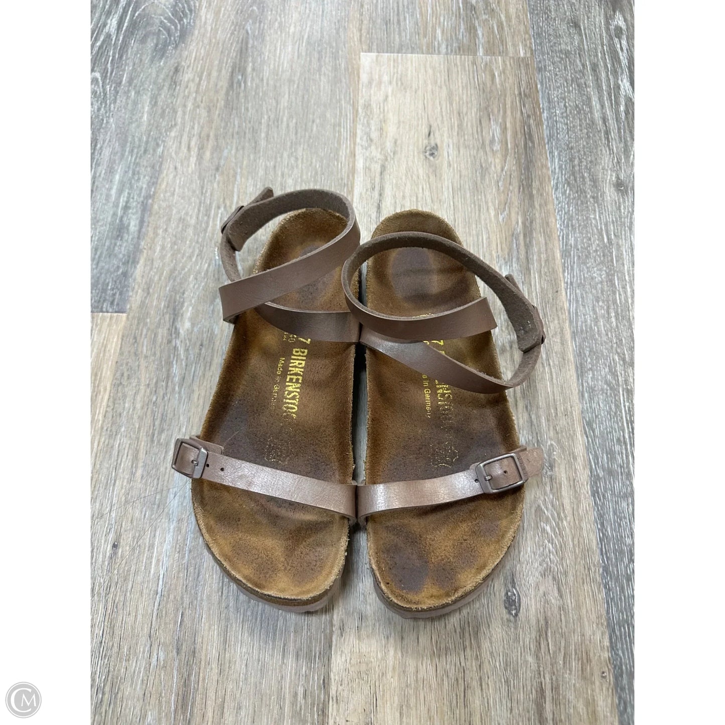 Sandals Flats By Birkenstock In Brown, Size: 6