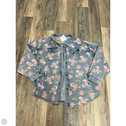 Jacket Denim By Bibi In Floral Print, Size: Xl