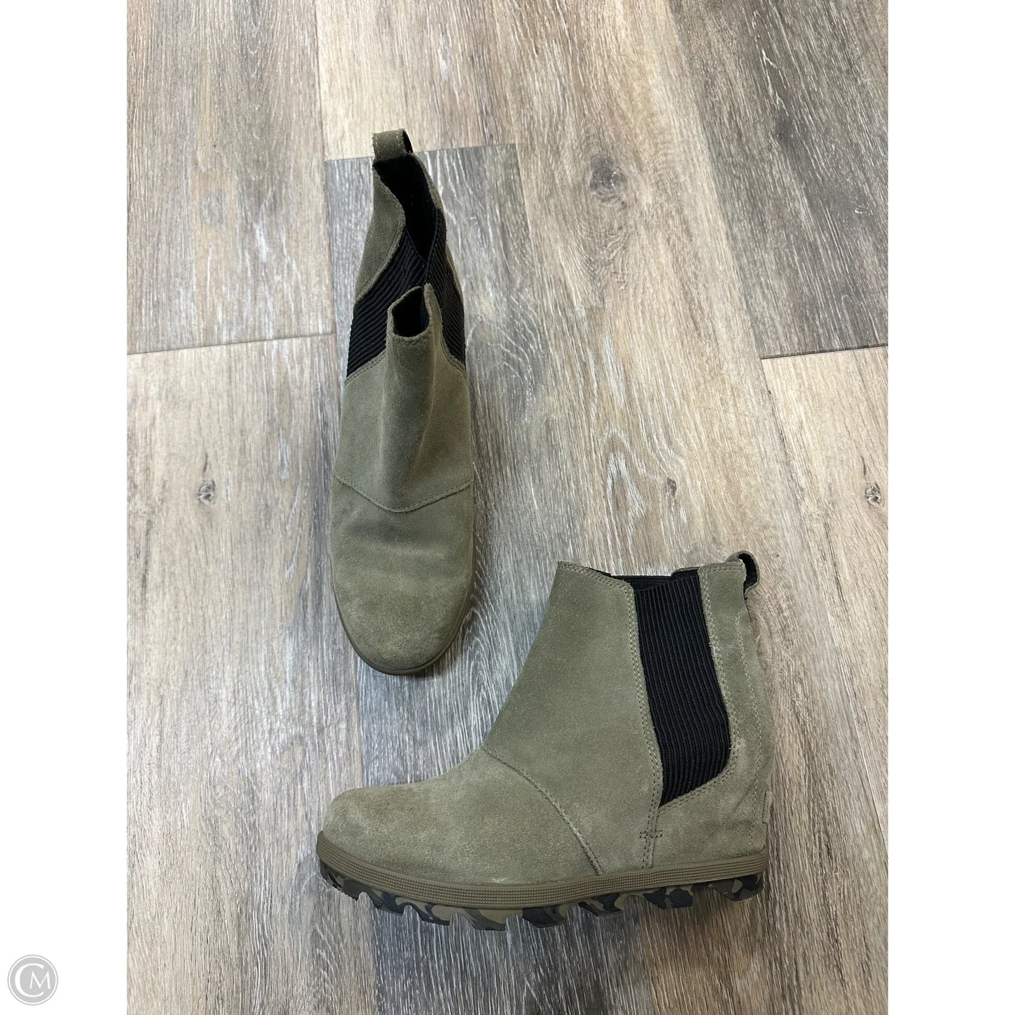 Shoes Heels Wedge By Sorel In Green, Size: 8