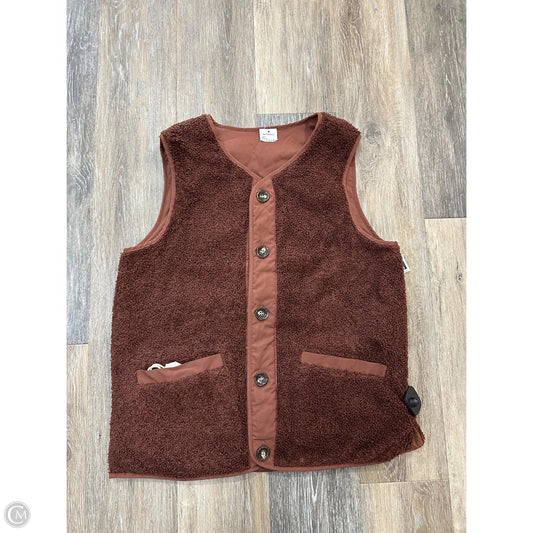 Vest Faux Fur & Sherpa By Hem & Thread In Brown, Size: M