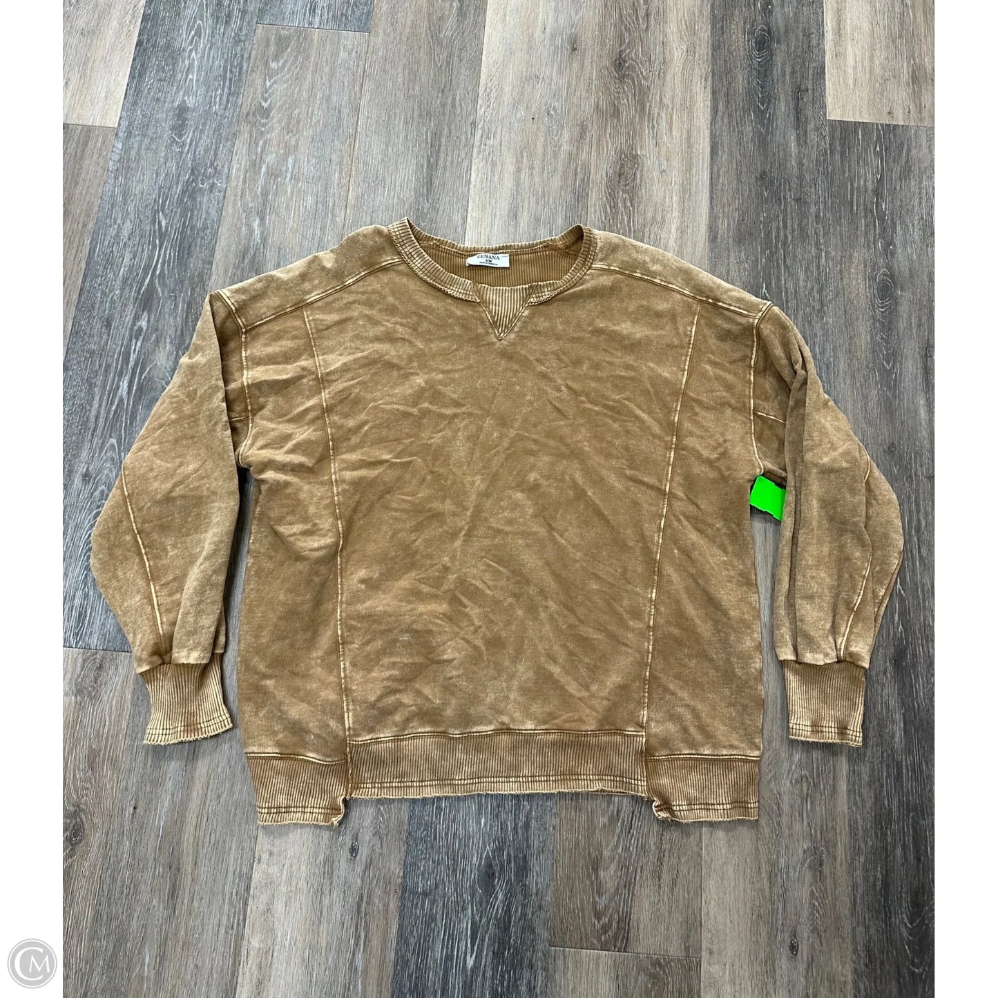 Sweatshirt Crewneck By Zenana In Orange, Size: S