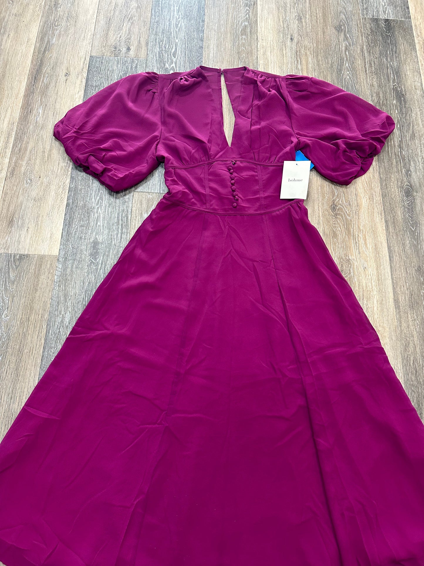 Purple Dress Party Midi Bohme, Size S