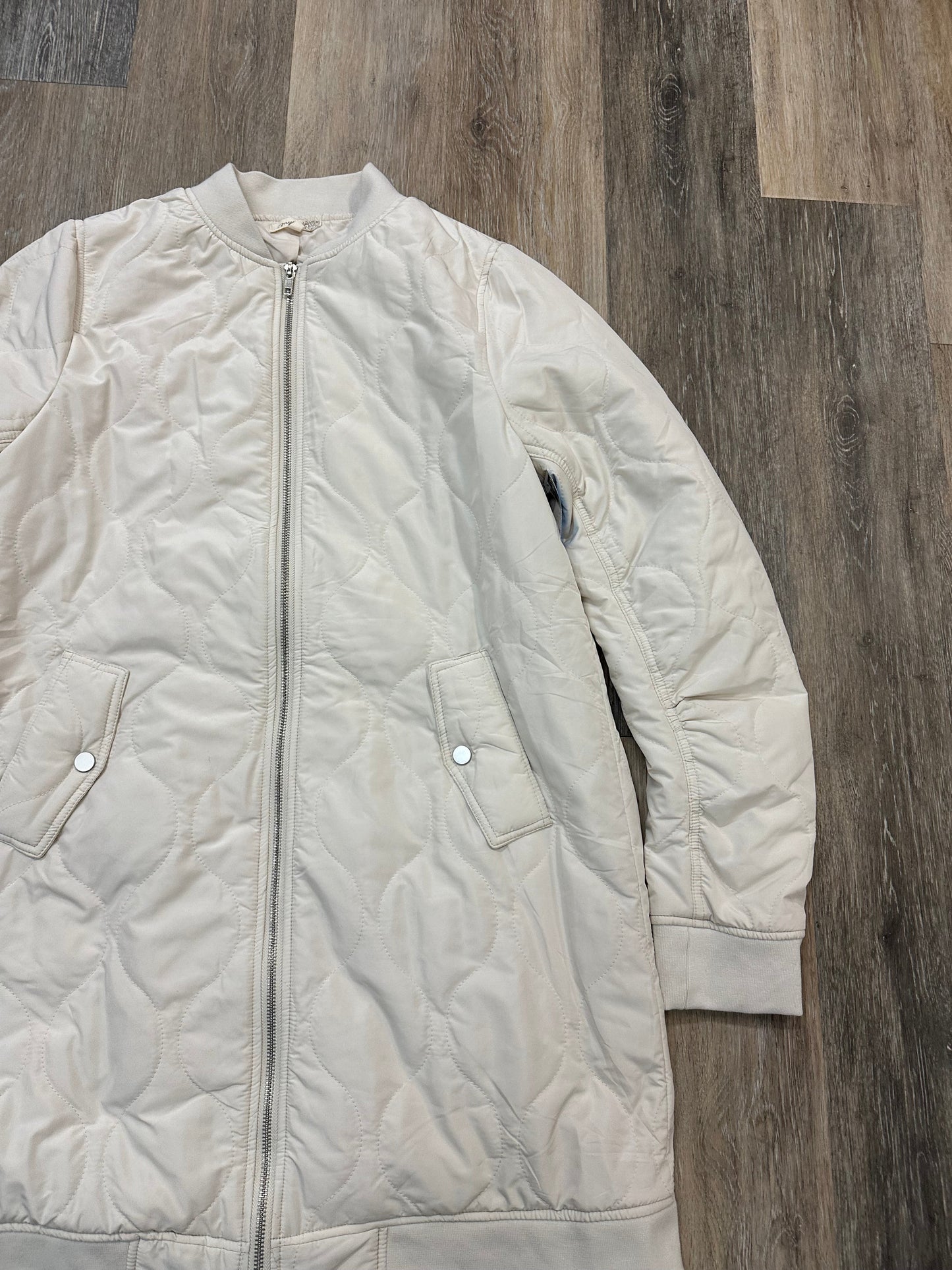 Jacket Puffer & Quilted By Mystree In Cream, Size: L