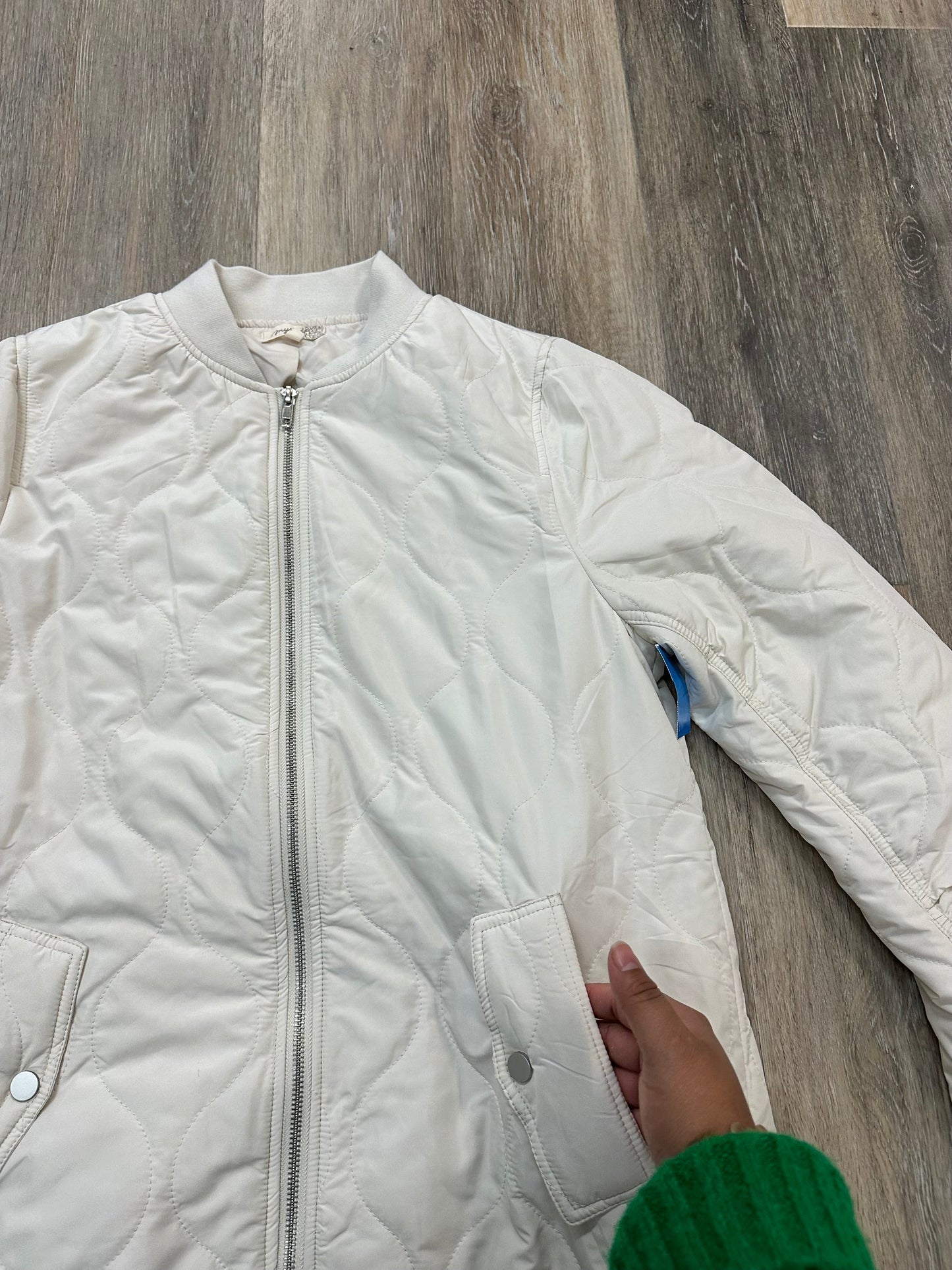 Jacket Puffer & Quilted By Mystree In Cream, Size: L