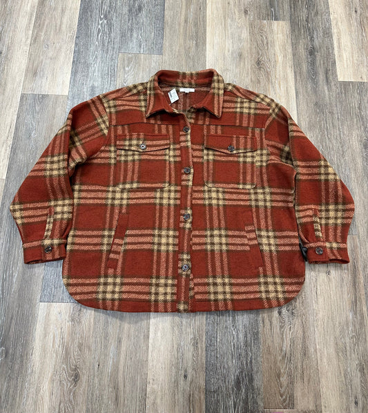 Jacket Shirt By Maurices In Orange, Size: 1x