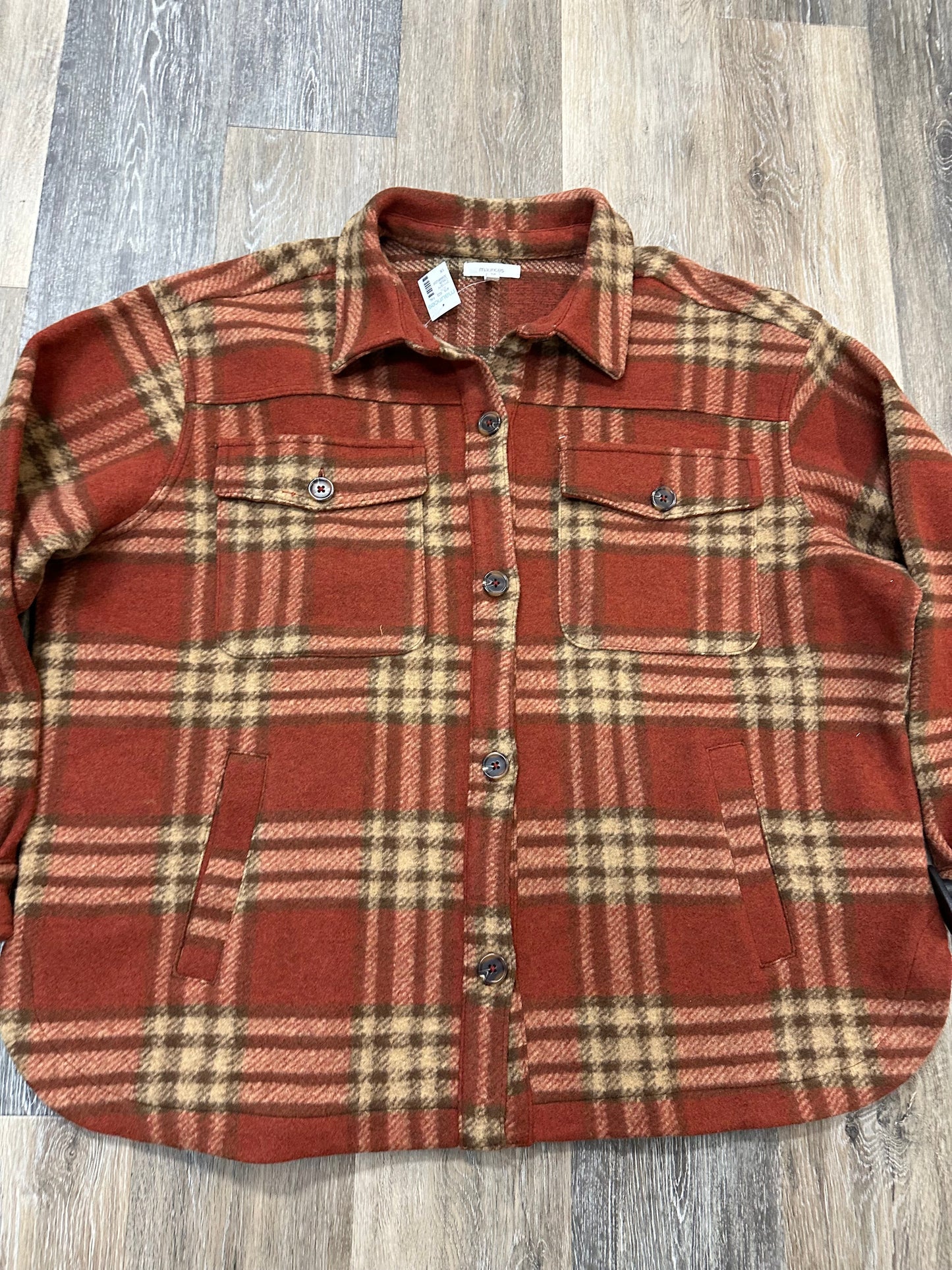 Jacket Shirt By Maurices In Orange, Size: 1x