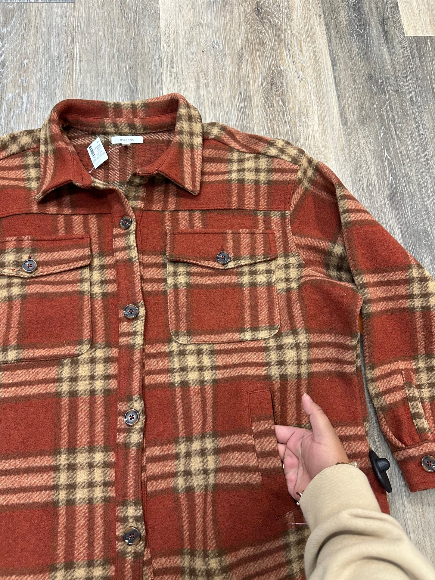 Jacket Shirt By Maurices In Orange, Size: 1x