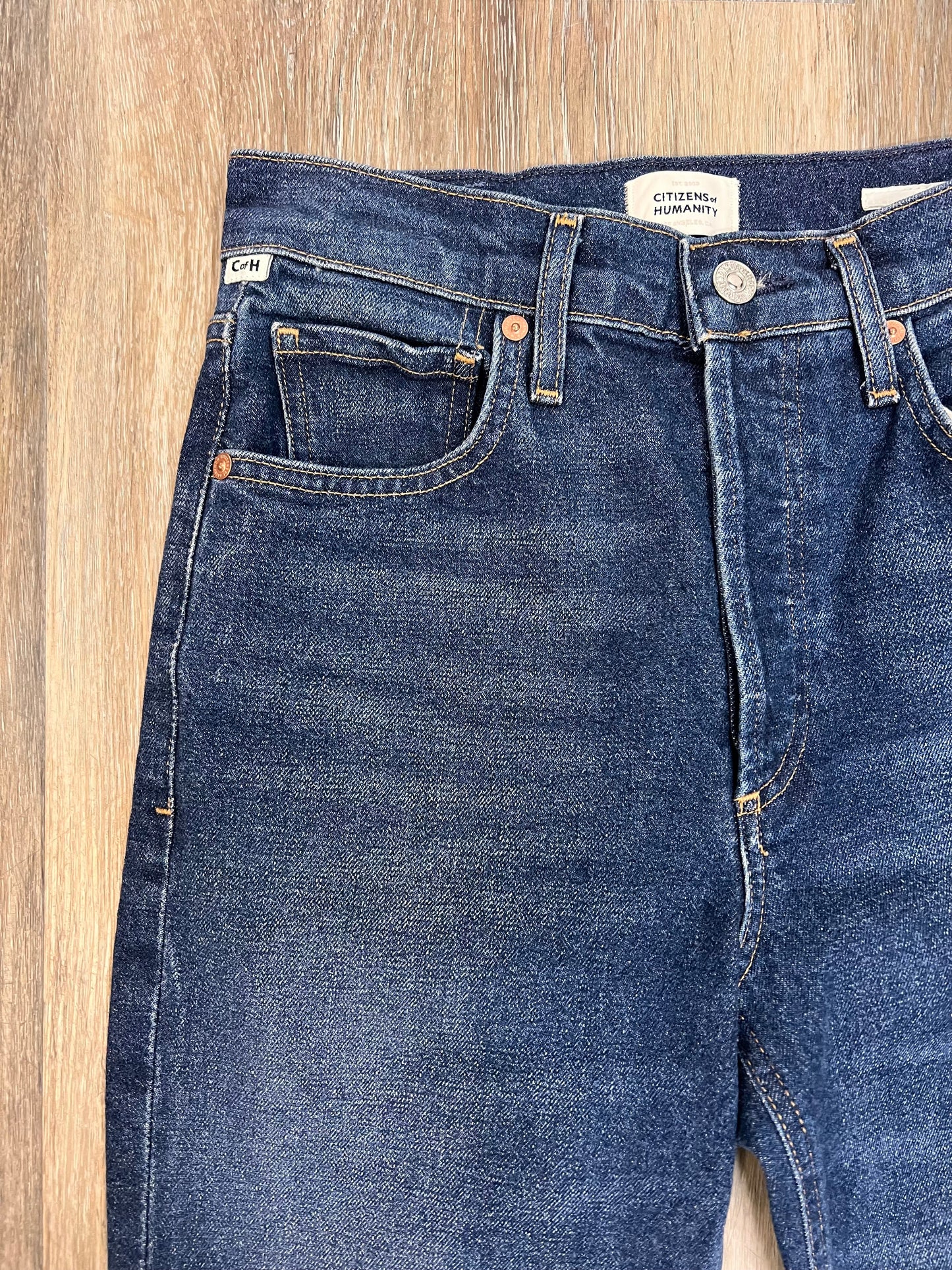 Jeans Straight By Citizens Of Humanity In Blue Denim, Size: 0/24