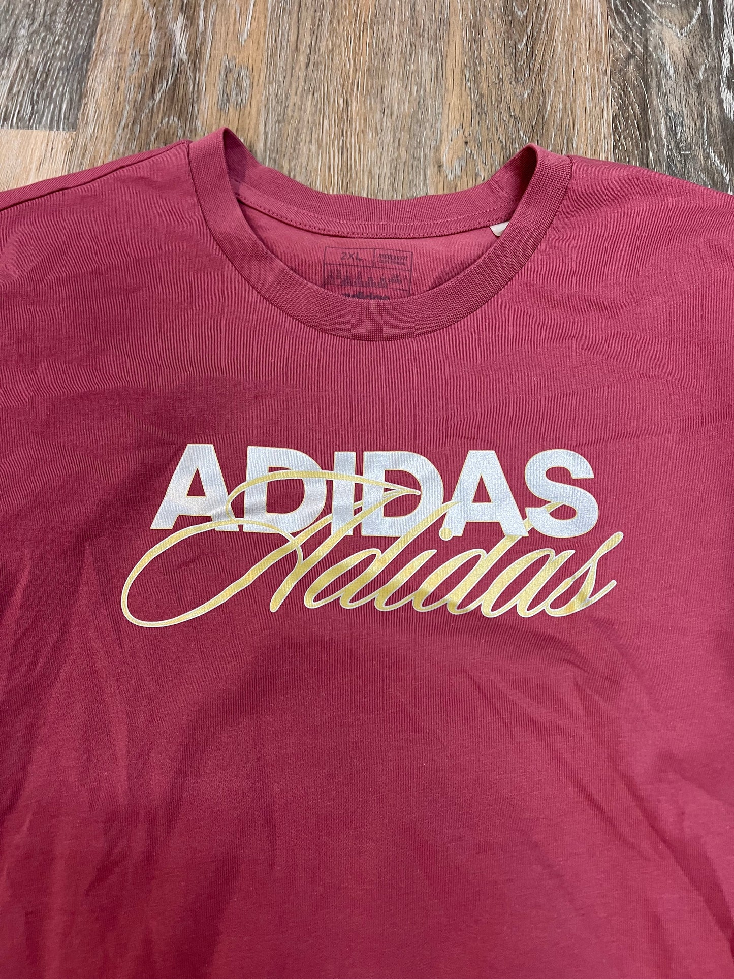 Athletic Top Short Sleeve By Adidas In Pink, Size: 2x