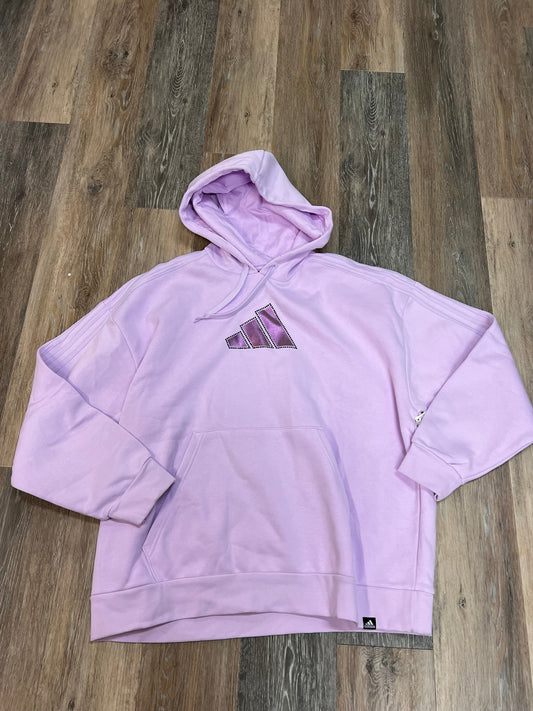 Athletic Sweatshirt Hoodie By Adidas In Purple, Size: Xl