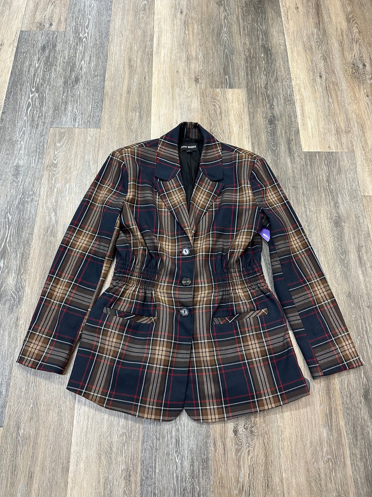 Blazer By Steve Madden In Plaid Pattern, Size: S