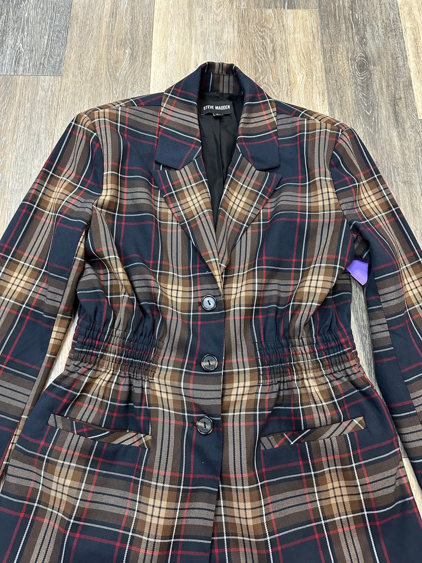 Blazer By Steve Madden In Plaid Pattern, Size: S