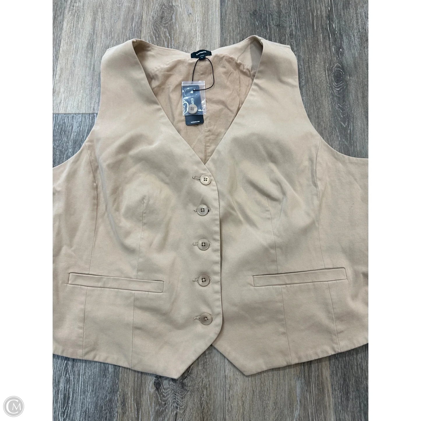 Vest Other By Express In Tan, Size: Xl