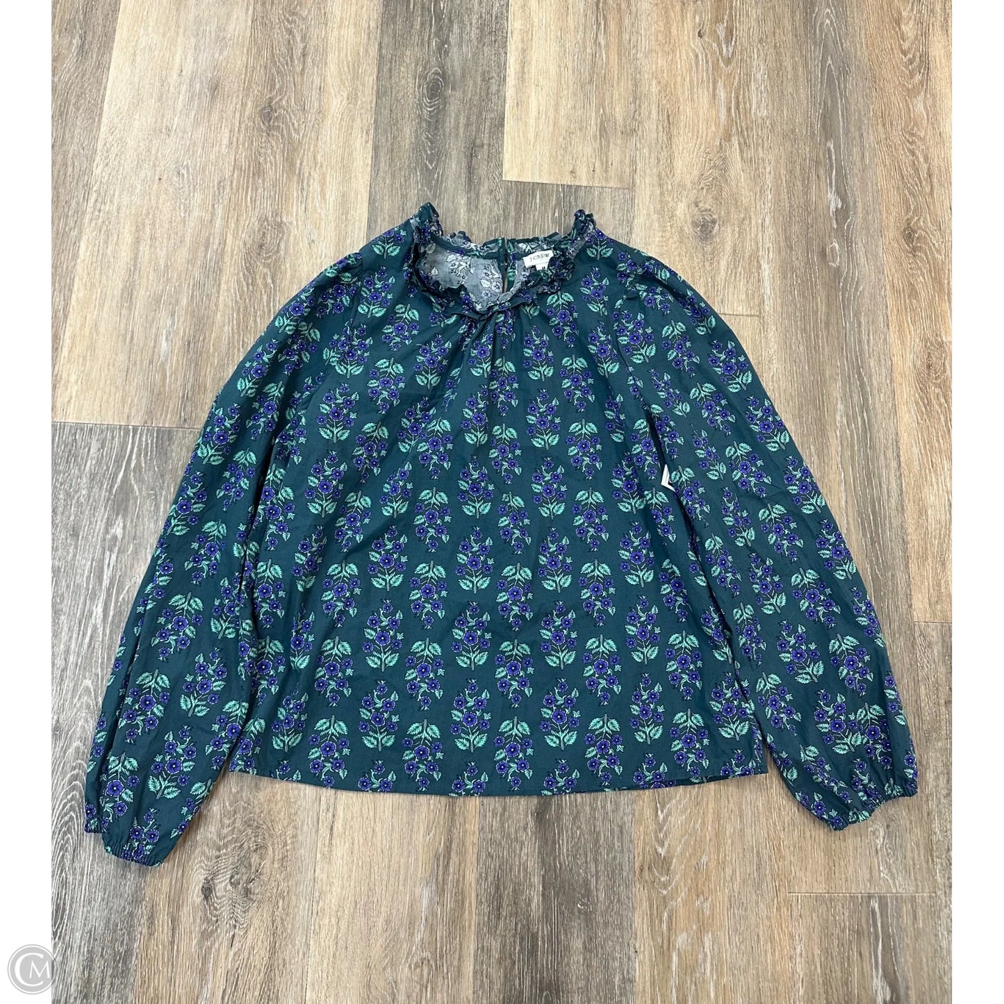 Blouse Long Sleeve By J. Crew In Green, Size: M