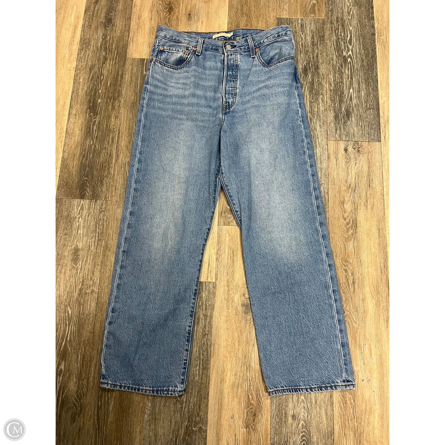 Jeans Straight By Levis In Blue Denim, Size: 12/31