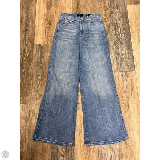 Jeans Wide Leg By 7 For All Mankind In Blue Denim, Size: 01/25