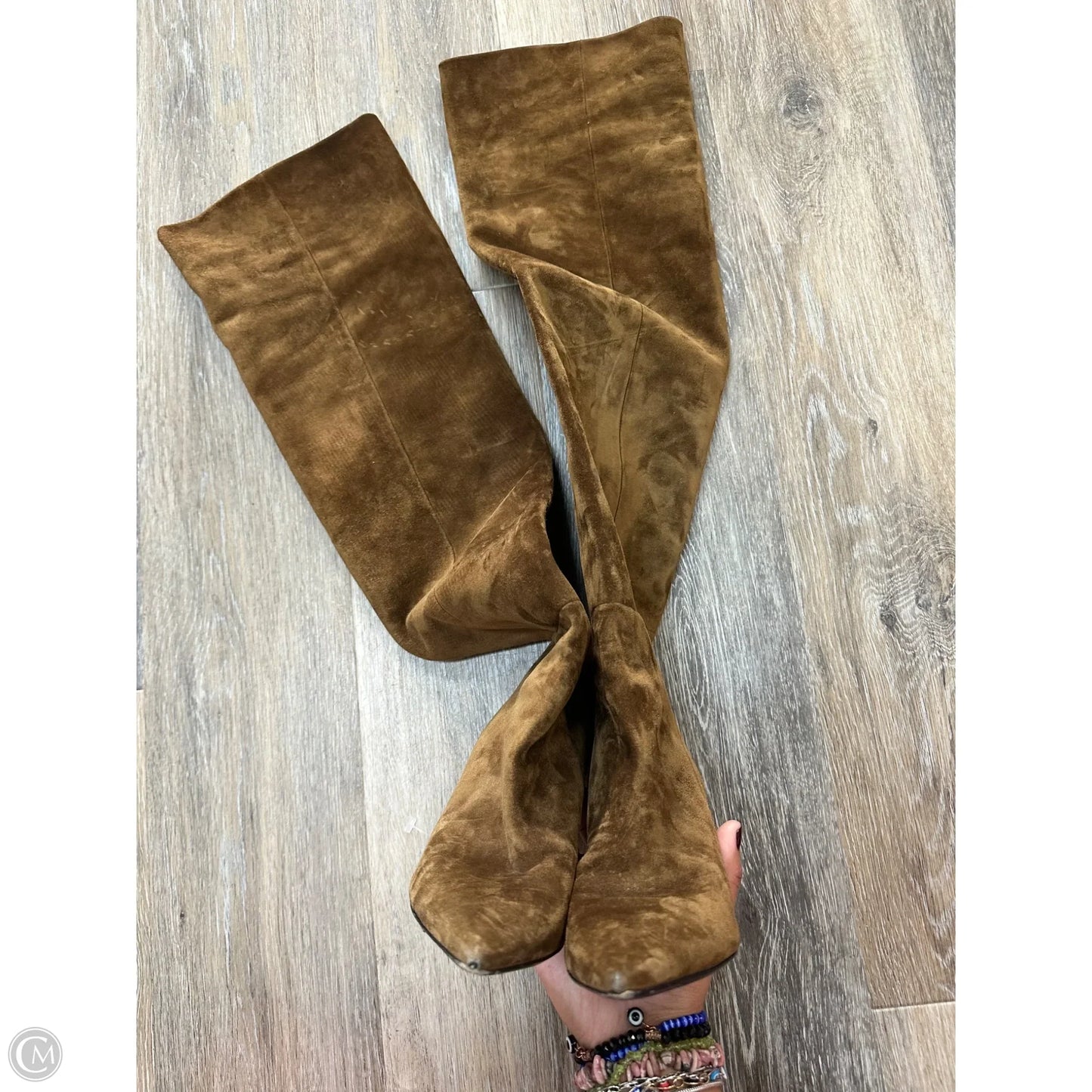 Boots Luxury Designer By Yves Saint Laurent In Brown, Size: 6