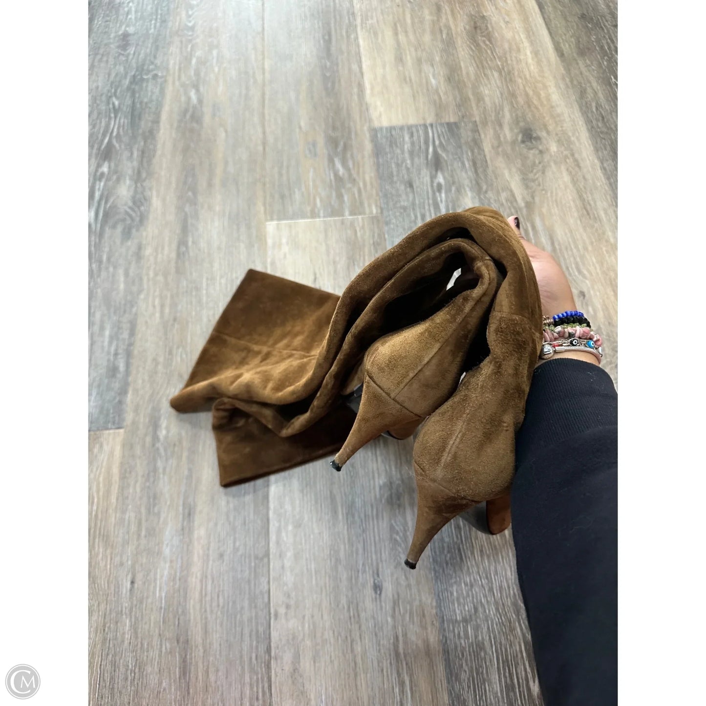 Boots Luxury Designer By Yves Saint Laurent In Brown, Size: 6