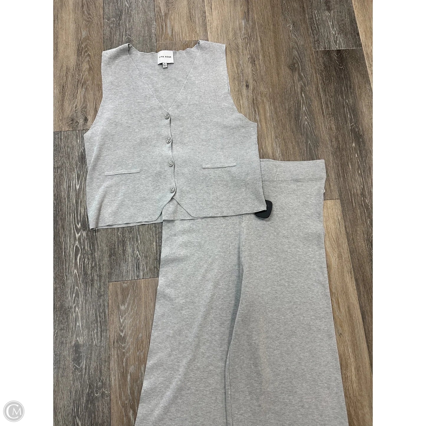 Pants Set 2pc By Pink Rose In Grey, Size: Xl