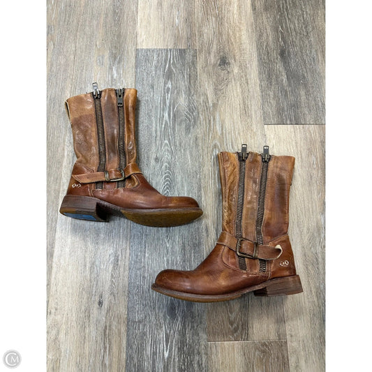 Boots Mid-calf Flats By Bed Stu In Brown, Size: 8