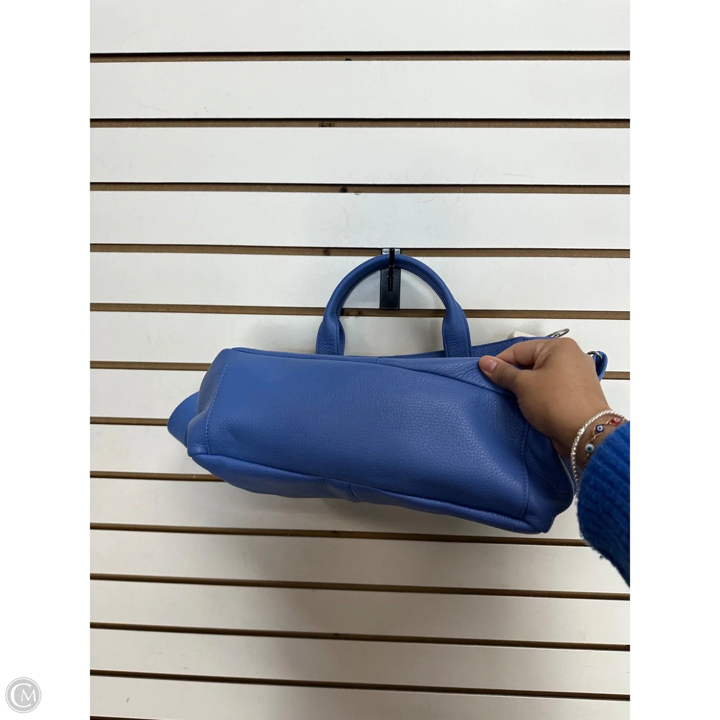 Handbag Leather By Levenger, Size: Medium