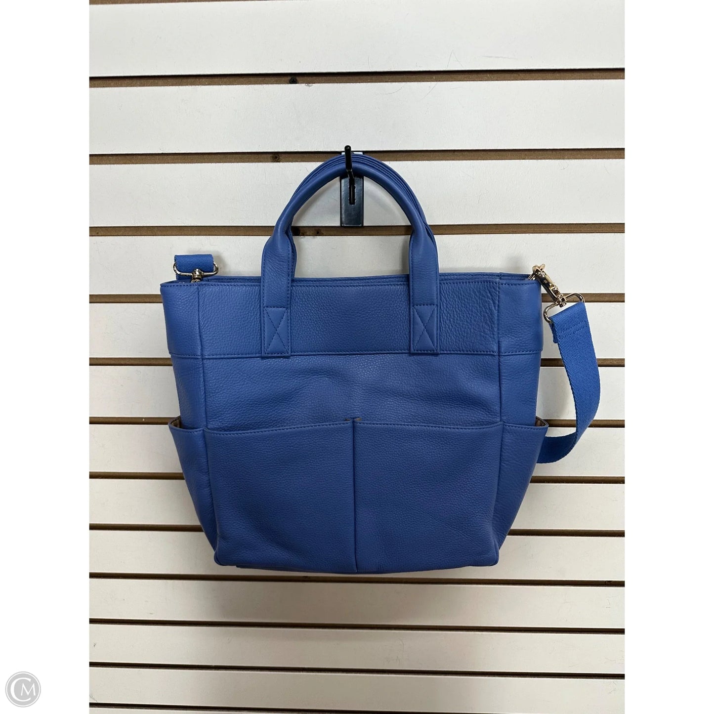 Handbag Leather By Levenger, Size: Medium