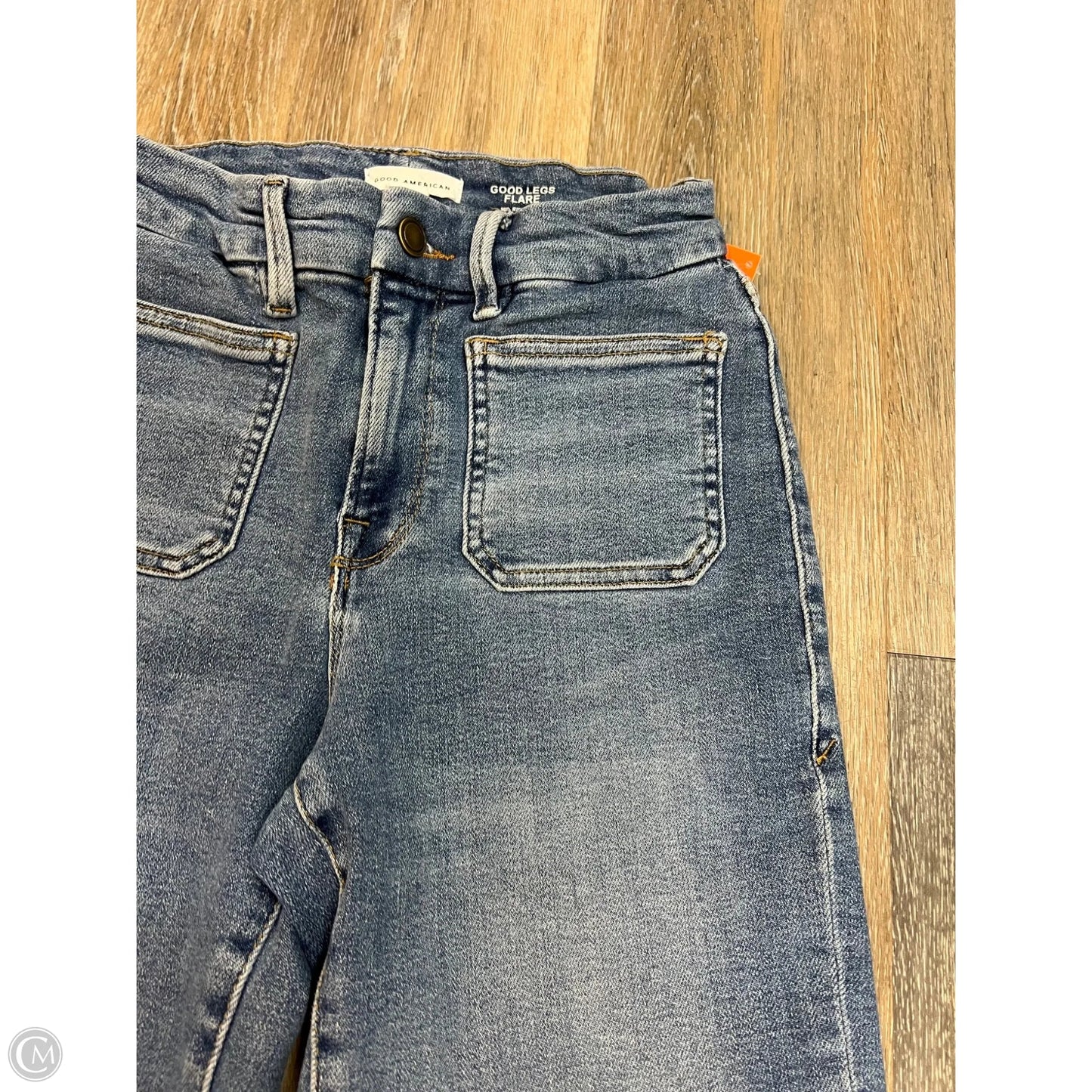 Jeans Flared By Good American In Blue Denim, Size: 4