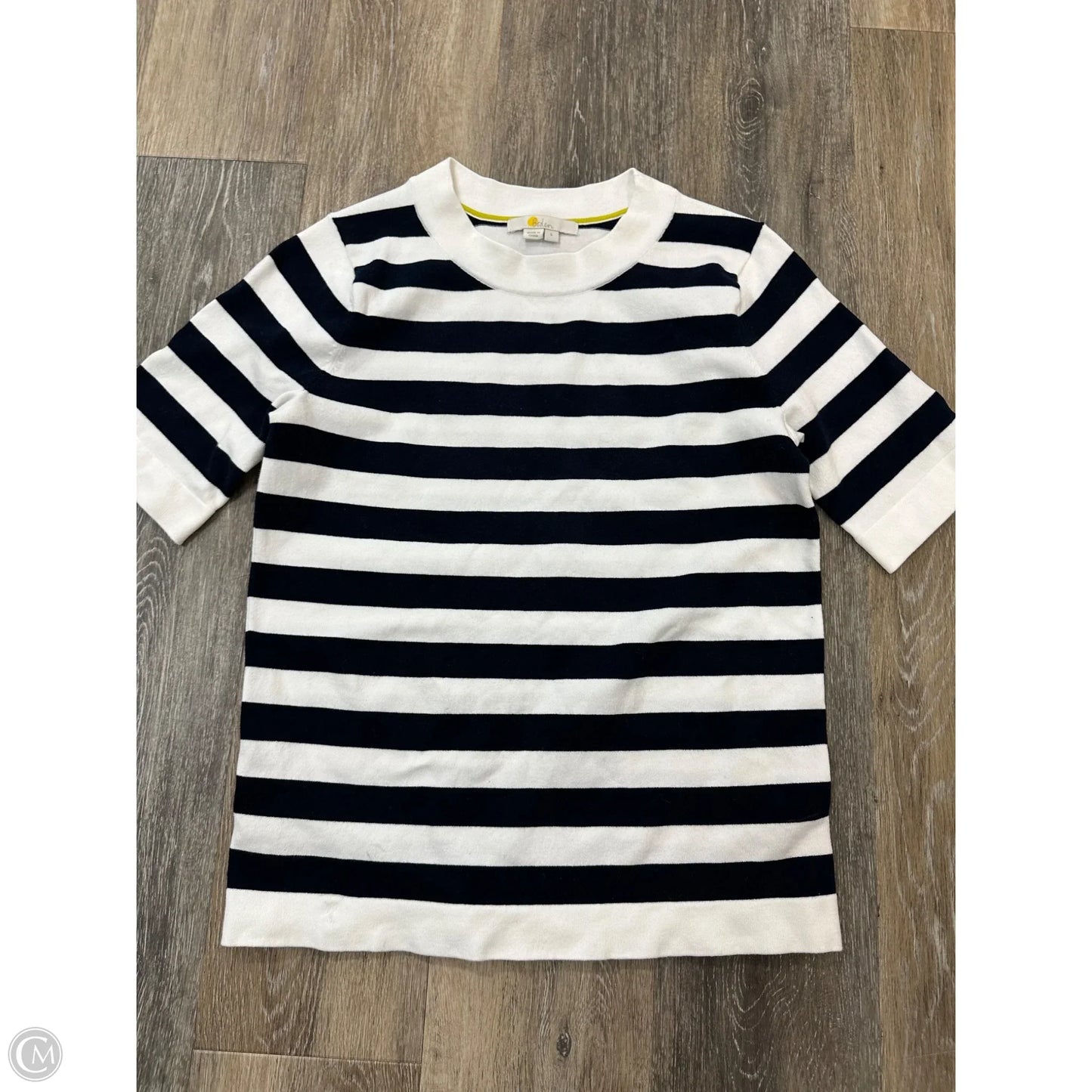 Sweater Short Sleeve By Boden In Striped Pattern, Size: S