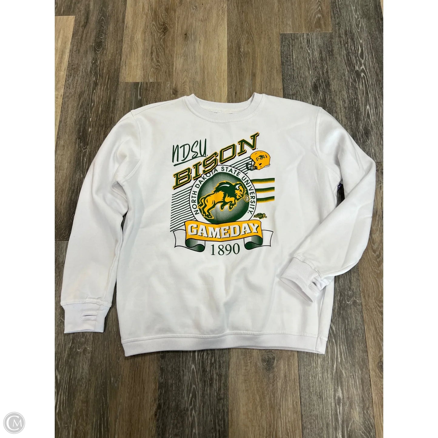 Athletic Sweatshirt Crewneck By Pressbox In White, Size: S