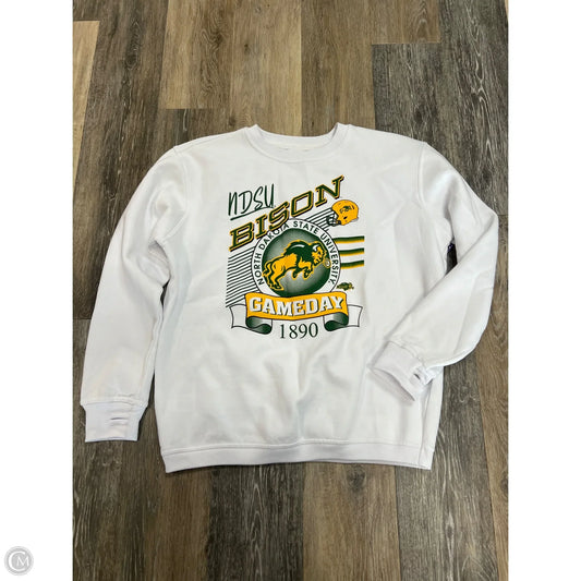 Athletic Sweatshirt Crewneck By Pressbox In White, Size: S
