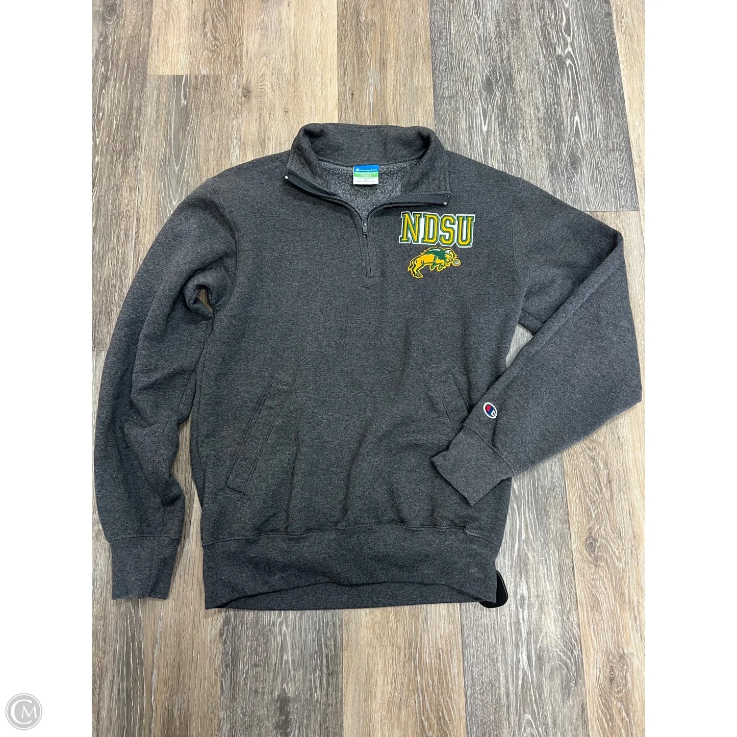 Athletic Sweatshirt Collar By Champion In Grey, Size: S