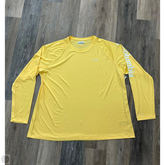 Athletic Top Long Sleeve Crewneck By Columbia In Yellow, Size: 3x